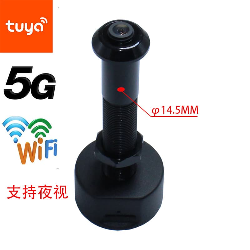 Tuya Infrared Night Vision Wide-Angle Fisheye Anti-Theft Door Peephole WiFi Remote Security Doorbell Smart Camera