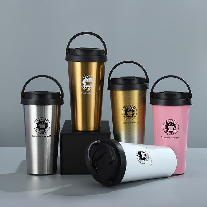 Amazon Best-Selling American Style Double-Wall Tumbler Coffee Cup, Business Office Gift, Insulated Portable Handle Coffee Cup