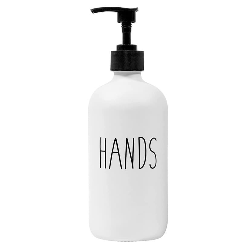 Cross-border Amazon Boston Hand Sanitizer Glass Dispenser Bottle Body Wash Black and White Bottle Glass Pump Head Bottle