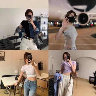Black Regular Shoulder Crew Neck T-Shirt for Women, Simple Basic Top, Summer Slim Fit American Trendy Short Style Chic Short Sleeve
