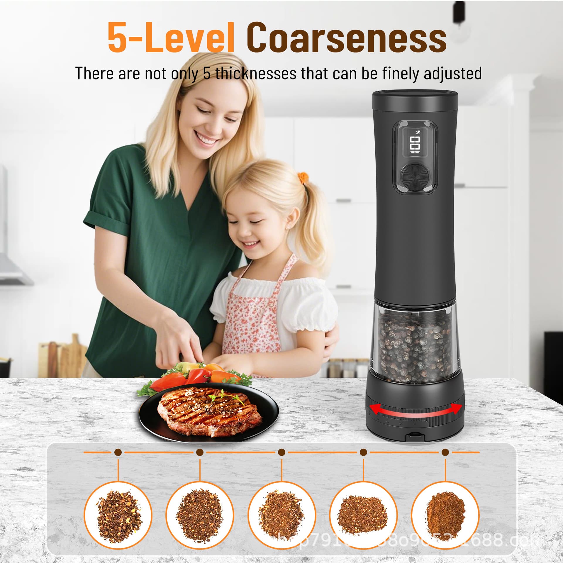 Electric pepper grinder Amazon hot pepper black pepper salt grinding bottle seasoning bottle jar charging base type