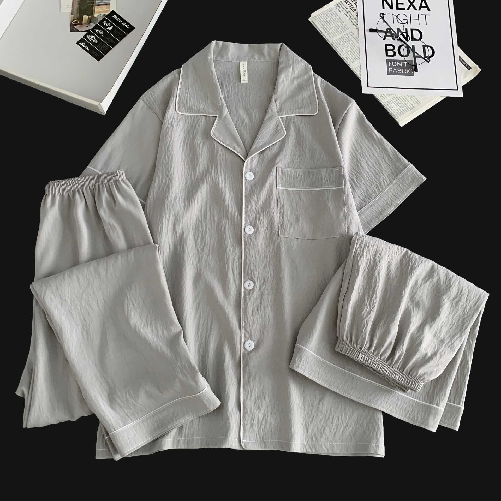 Direct Sale Men's Summer Cloud Cotton 3-Piece Set: Short Sleeve, Shorts, Long Pants, Plus Size Loose Homewear Suit