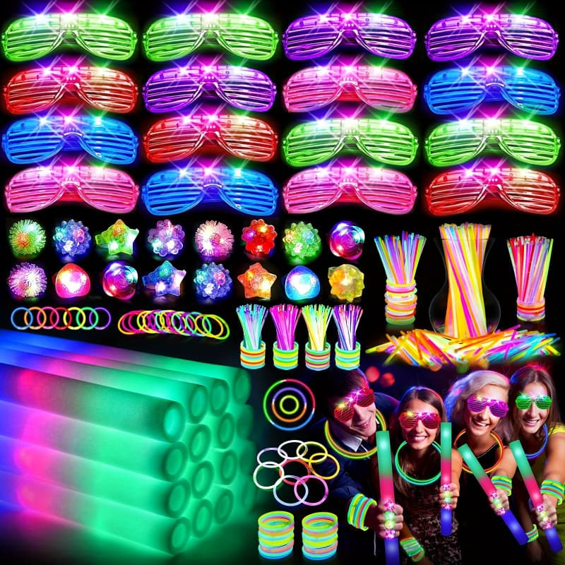 2026 New Cross-Border Dropshipping 150 Pieces Dark Glowing Party Supplies 16 Pieces Foam Glowing Cross-Border