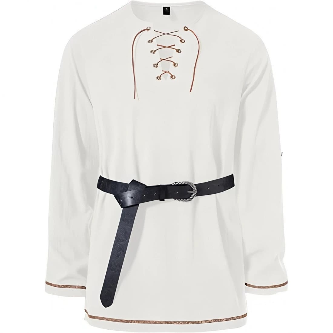 High Quality Men's Amazon Men's Shirts Modified Henley Long Sleeve Hippie Casual Beach Stand Collar Shirt European Size