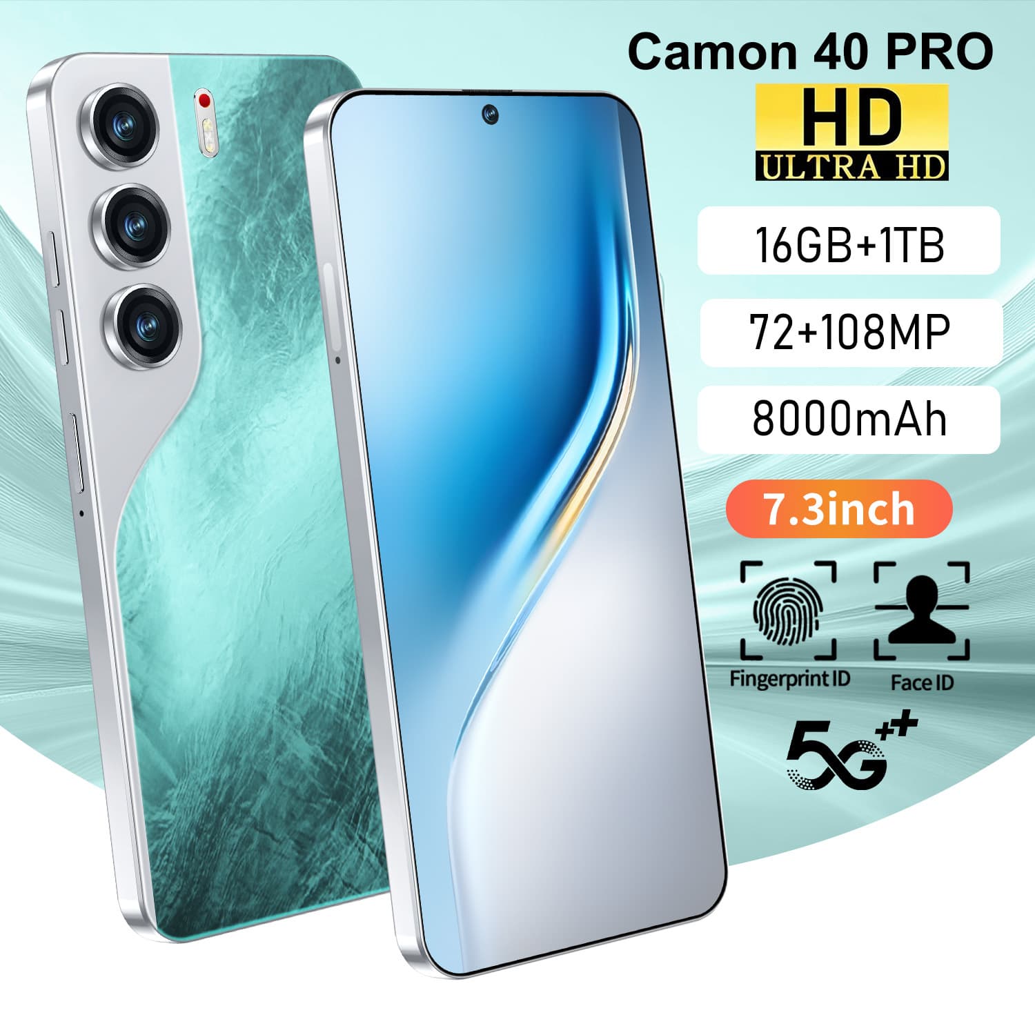 Cross-border Hot Selling Camon40 Pro Android Smartphone 7.3 Large Screen 16+1TB Phone Original Factory