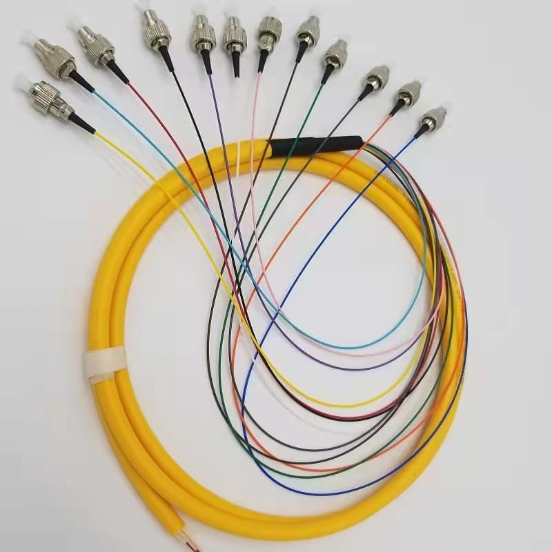 Factory Direct SC Pigtail 12-Color Fiber Optic Patch Cord 1.5m FC 12-Core Pigtail LC 12-Core Pigtail ST 12-Core