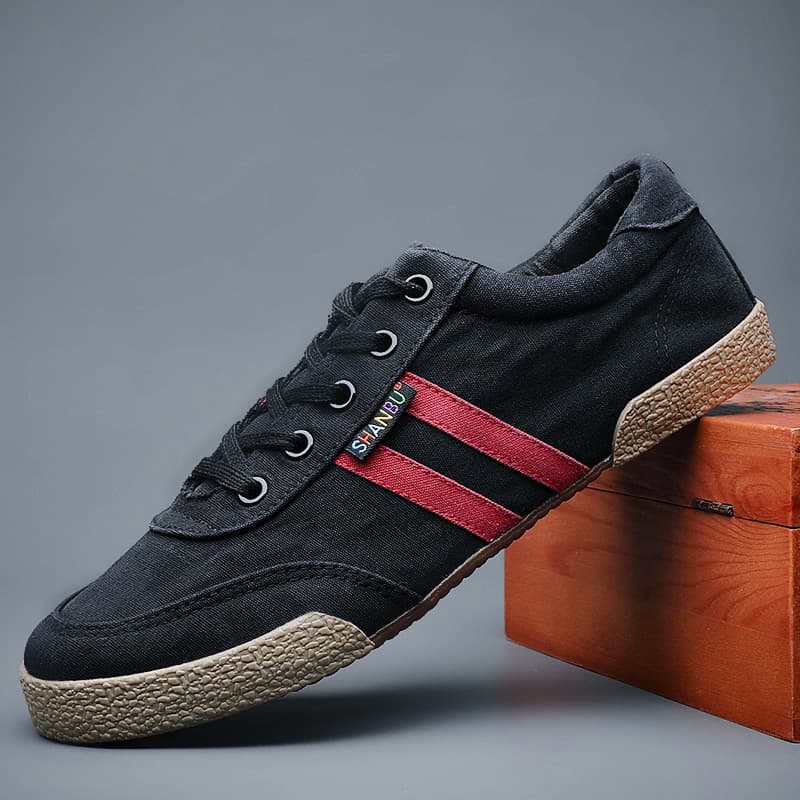 Shanbu 2907 Spring Summer Casual Men's Canvas Shoes Low-Top Lace-Up Men's Cloth Shoes Korean Style Trendy Men's Shoes