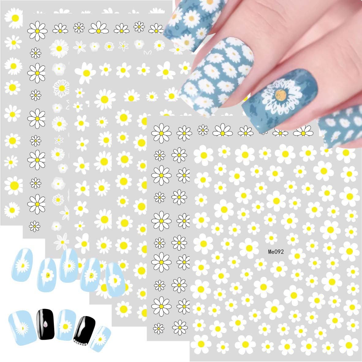 Daisy Nail Stickers Cross-Border E-commerce Manufacturer Stock Small Flower Daisy Nail Stickers ME084-096