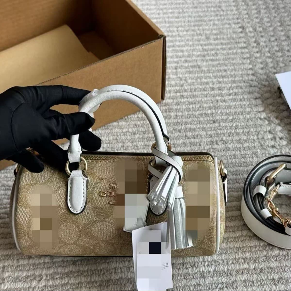 Koujia New Lacey 19 Pen Holder Bag European and American Retro Coated Monogram Shoulder Crossbody Bag Handheld Cylinder Bag