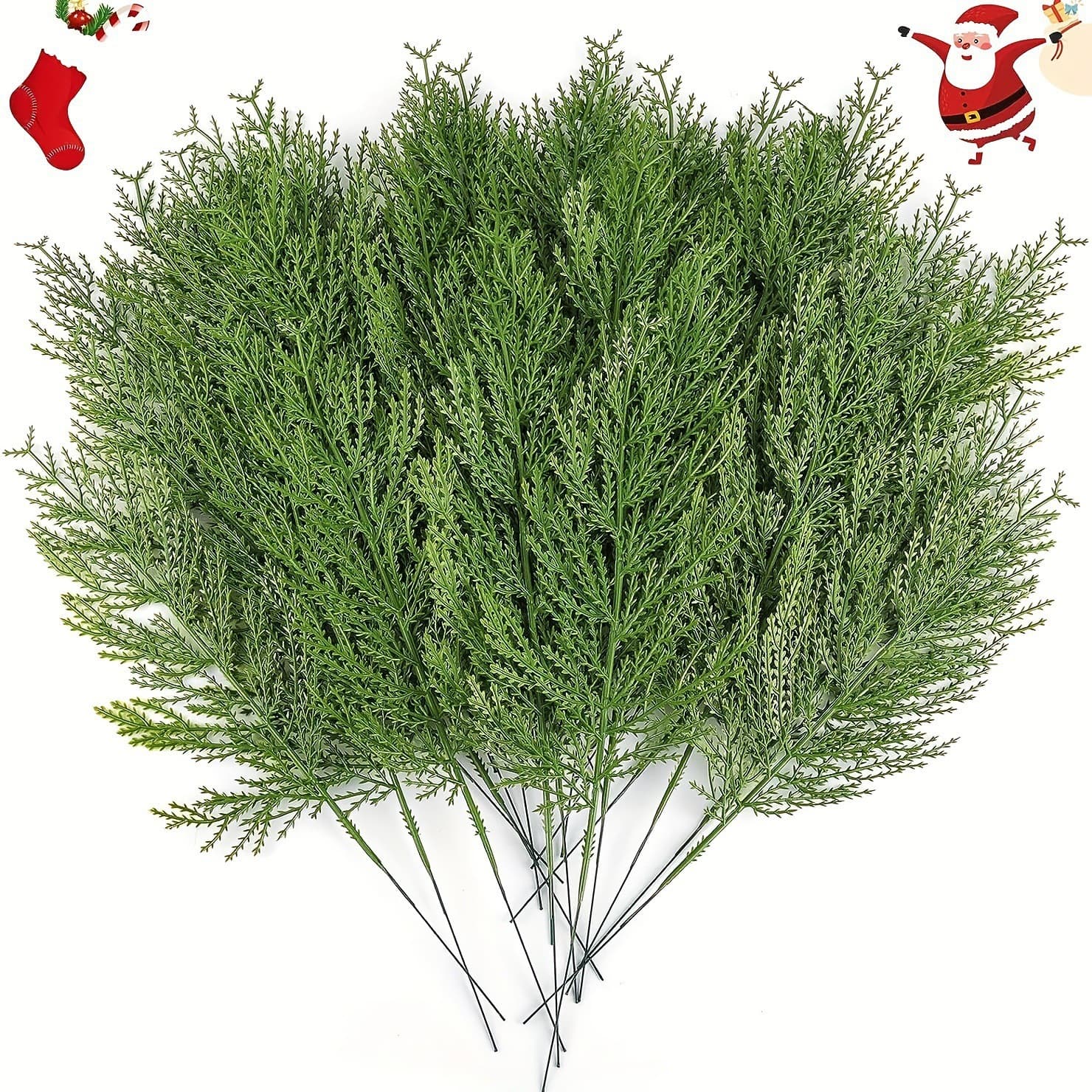 Cross-border artificial pine branches, fake green plants, pine needles, DIY Christmas trees, Christmas decorations, artificial pine