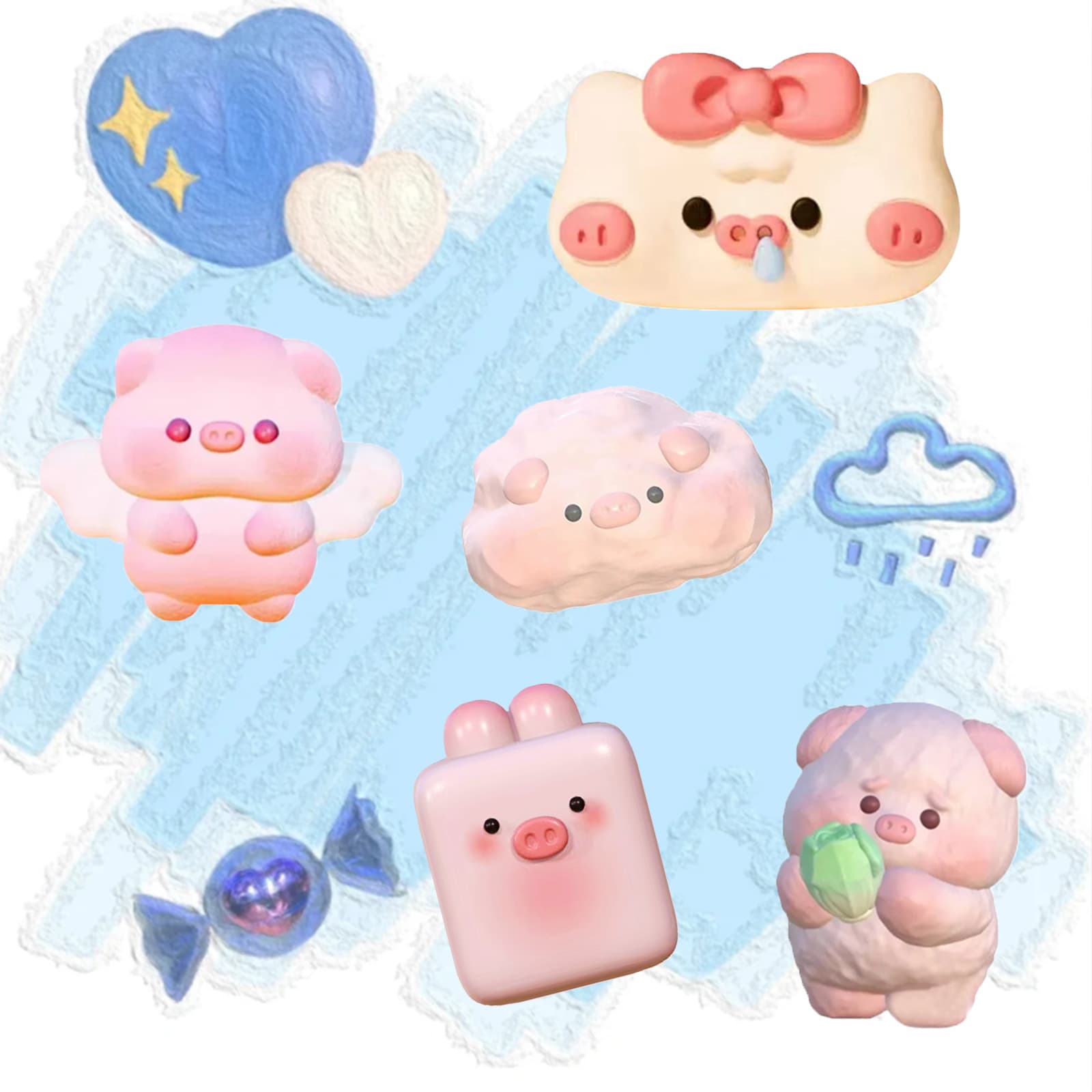 Cute Piggy Silicone Baking Mold Toast Cake Mousse DIY Handmade Baking Tool Irregular Shape Modern Simple Style White Color