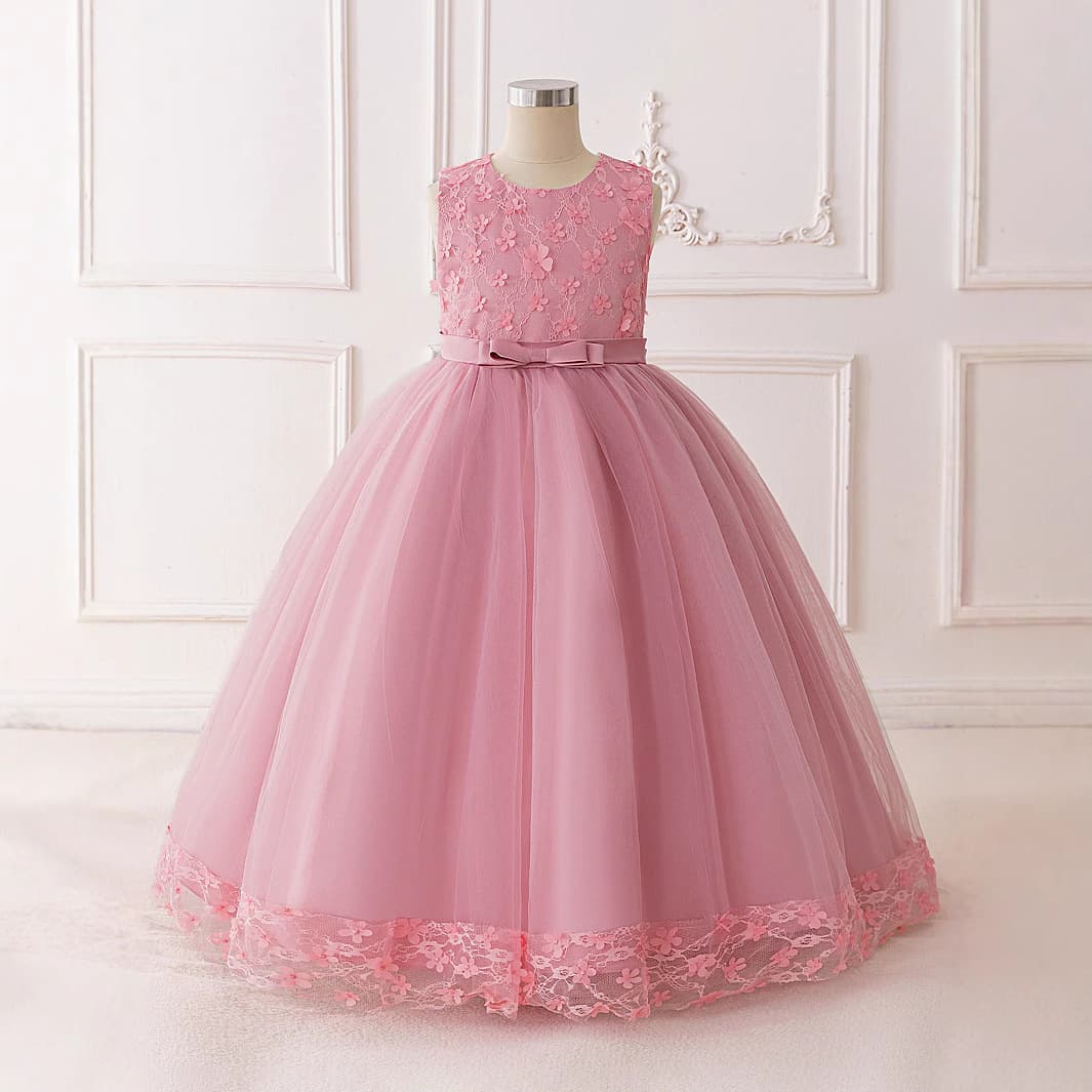 Amazon Foreign Trade Girls' Dress Kids Princess Dress Flower Girl Wedding Evening Gown European American Performance Dress