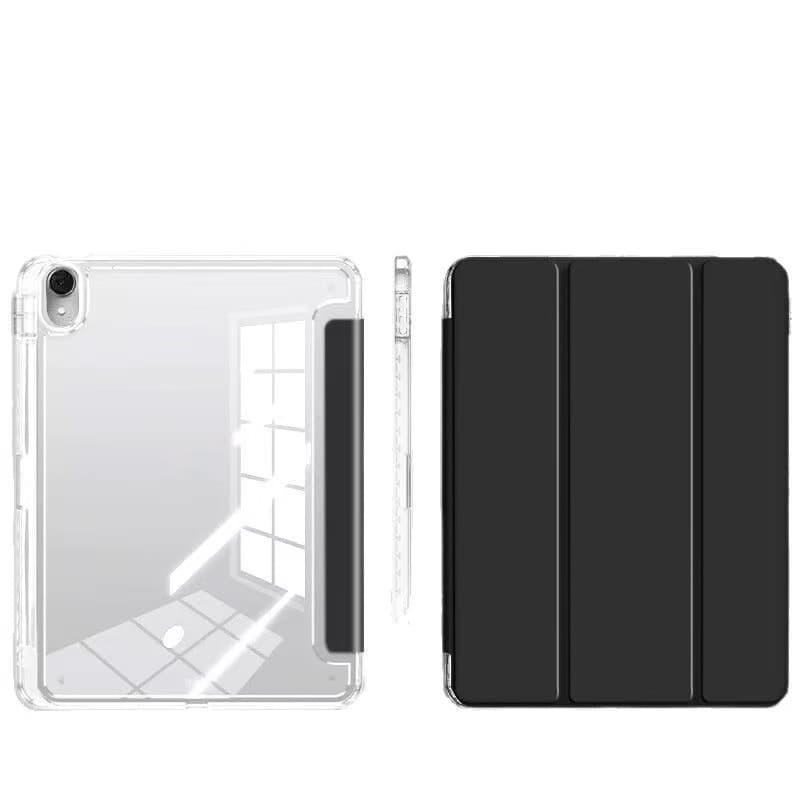 2026 New Acrylic Three-Fold Tablet Protective Case Transparent Anti-Bend with Sleep/Wake Pen Slot Factory Direct Supply