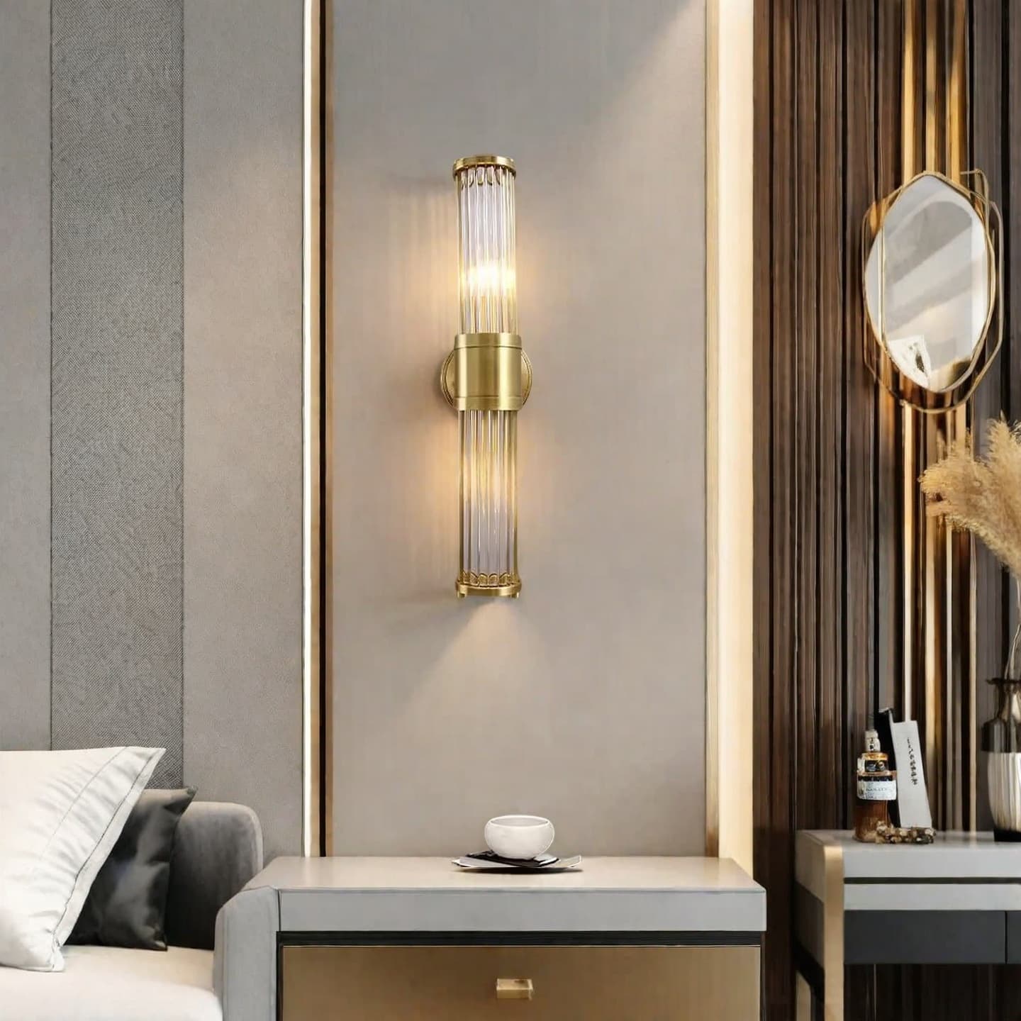 Luxury Crystal Wall Lamp, Nordic Post-modern Minimalist Living Room Accent Wall, Staircase, Hallway, Bedroom Bedside Lighting