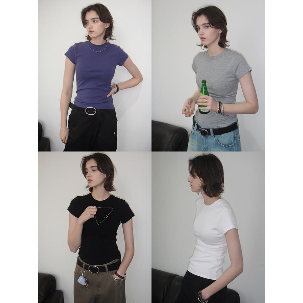 CoutryMoment 260G Heavyweight Cello Cotton American Slim-Fit Shoulder Short-Sleeve T-Shirt for Women, Cleanfit