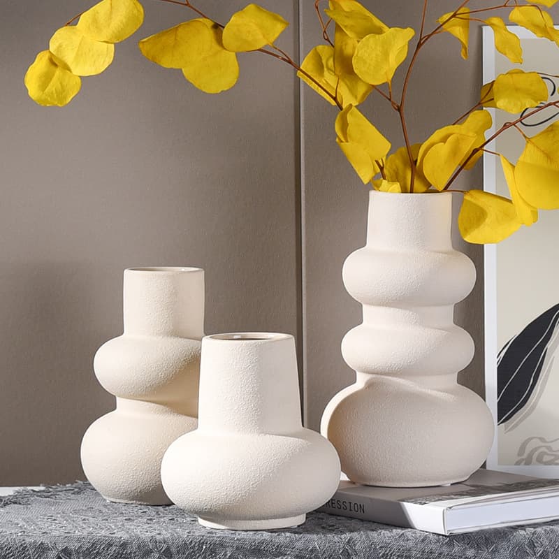 Modern Minimalist Ceramic Flower Vase High Aesthetic Value for Fresh Flowers Sample Room Dining Table Home Decoration Ornaments