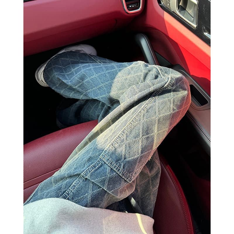 Cleanfit High-Street Curved-Cut Jeans for Men, Designed High-Waist Slightly Flared Pants, Slim Fit, Slimming Straight-Leg Long Pants