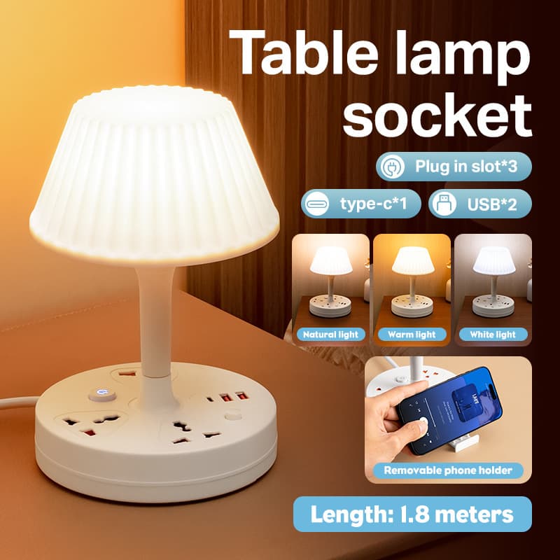 Cross-border desk lamp strip with Type-C power strip, multi-functional desktop outlet for student dormitories, wholesale for Amazon