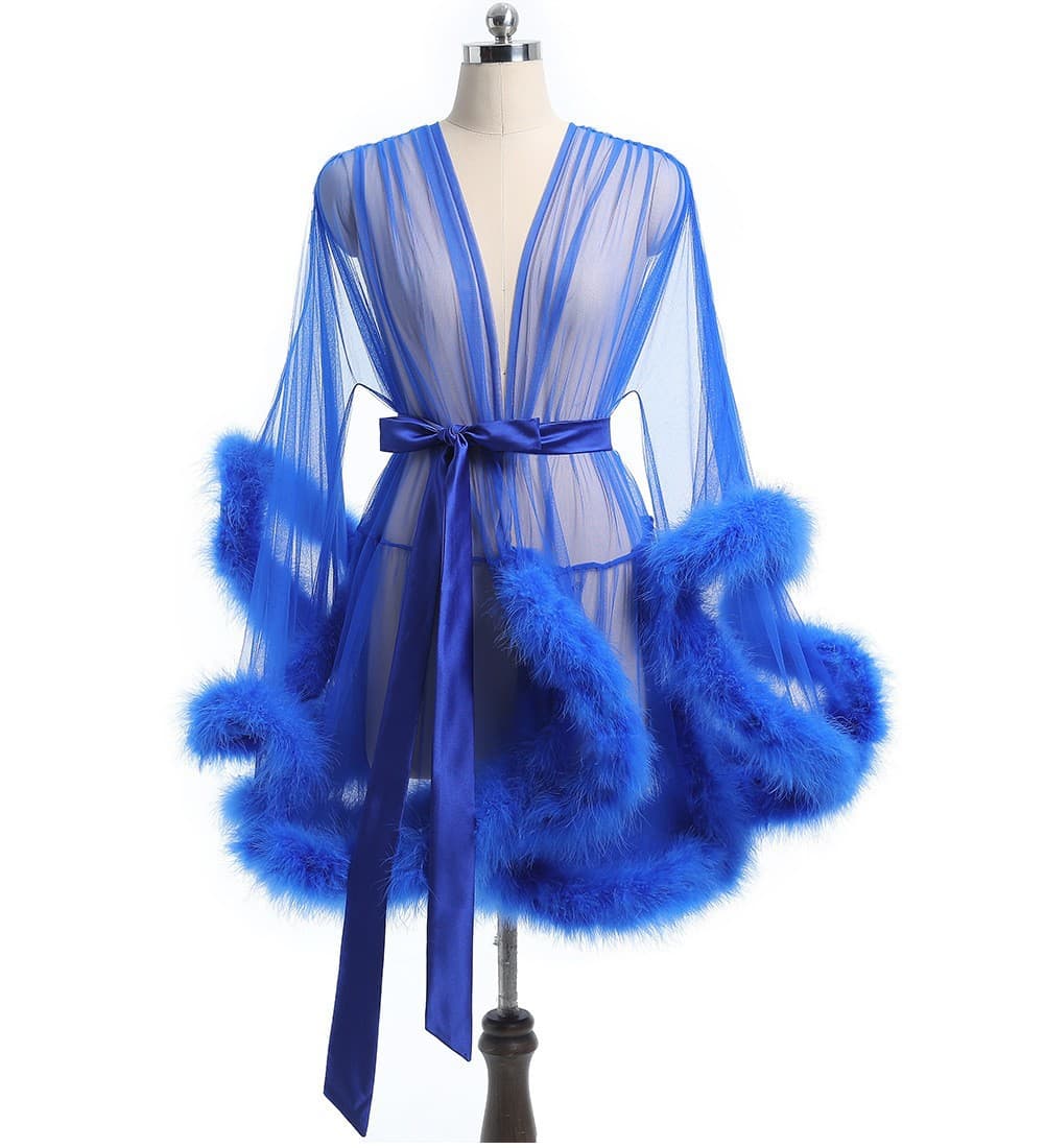 Amazon Cross-Border Plus Size Sexy Lingerie Bathrobe Sexy Lingerie Nightgown