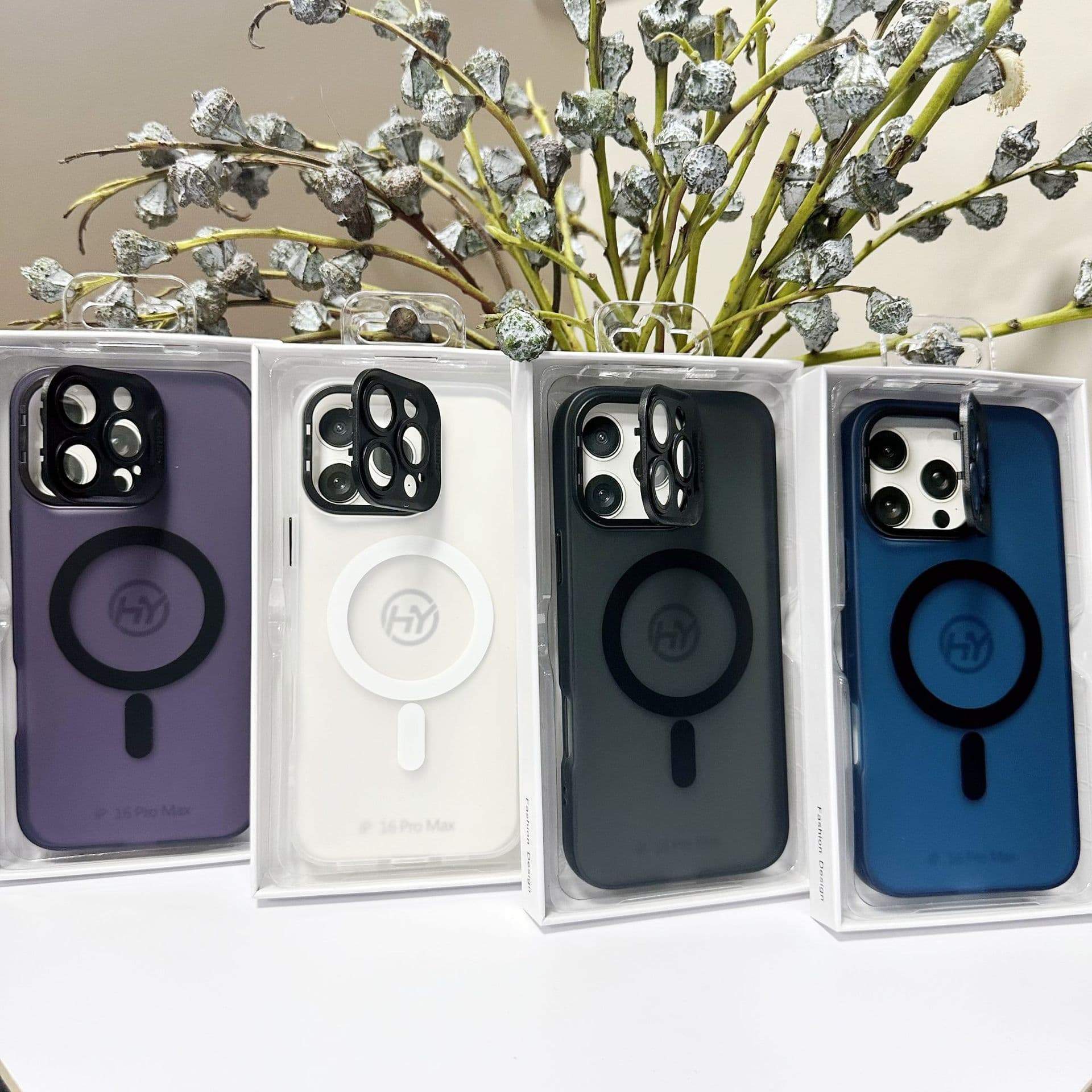 17 magnetic holder mobile phone case suitable for Apple 15promax frosted Wright Apple 16 lens film holder
