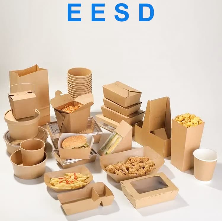 Disposable Kraft Paper Cup Paper Bowl Sauce Cup Takeaway Packaging Box Fruit Dessert Packaging Box Customized Bulk Delivery