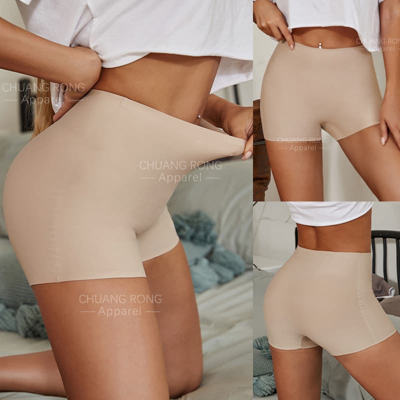 European and American Safety Shorts One-Piece Boxer Briefs for Women Anti-Exposure Slim Mid-Rise Ice Silk Seamless Ladies Safety Panties