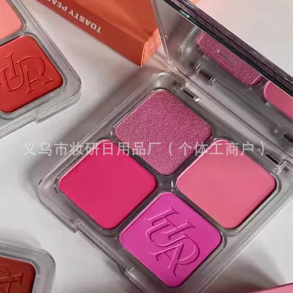 Cross-border HUDA BEAUTY Christmas Limited Edition Blush Highlighter Makeup Palette 4-Color Blush Palette Matte Eyeshadow Palette 7.5g