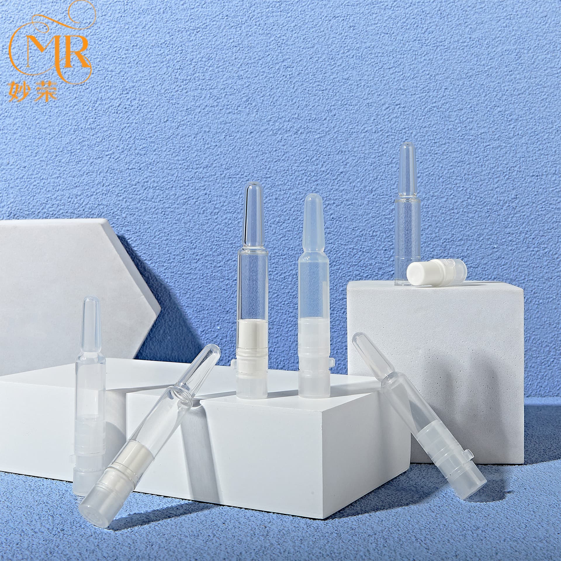 Double warehouse gouache in one ampoule packaging material 2ml3ml water and oil separation essence bottle gouache mixed plastic ampoule