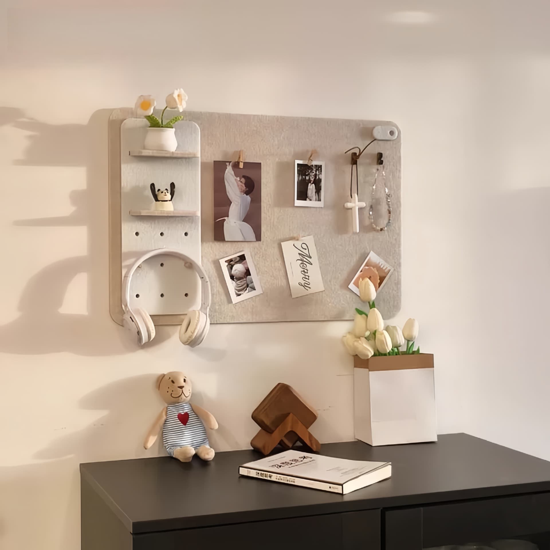 Felt Board Wall Sticker Photo Wall Cork Board Wall Decoration No Punching No Damage Wall Creative Polaroid Wool Felt