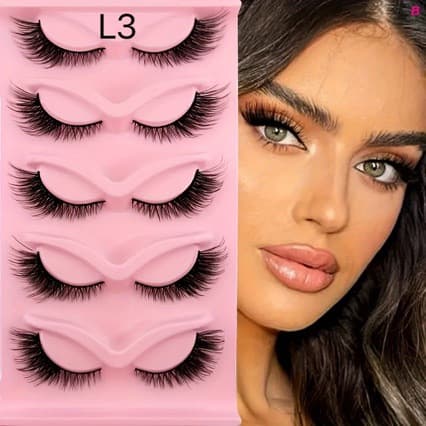 Russian curled false eyelashes DD thick curvature European and American oblique flying fox eyes five pairs of chemical fiber natural eyelashes