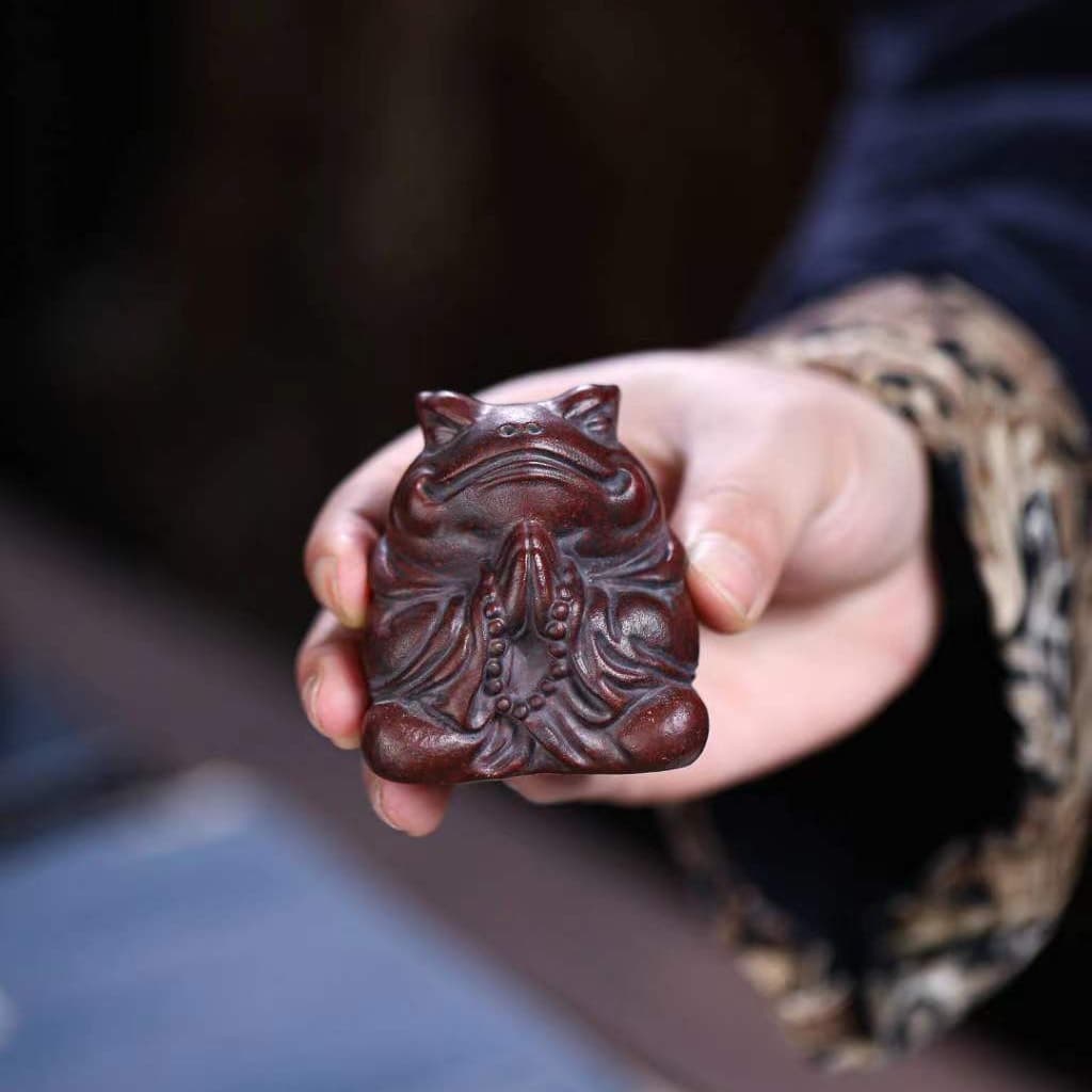 Yixing Original Purple Clay Toad Immortal Auspicious Beast Zen Tea Table Ornament Tea Stage Tea Table Tea Play Accessories Wholesale