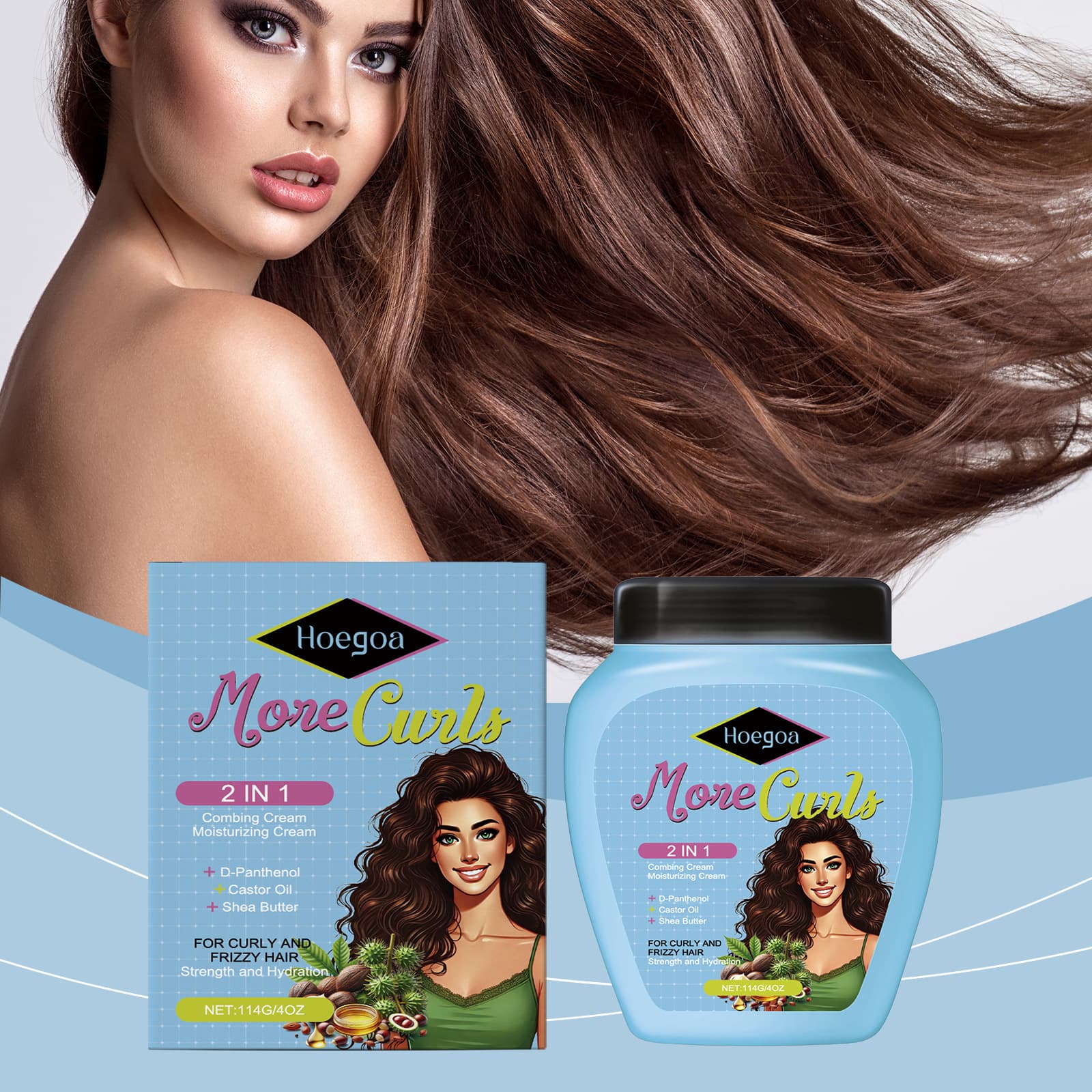 HOEGOA Leave-In Conditioner Lightweight Improves Hair Smoothness Refreshing Nourishing Hair Care