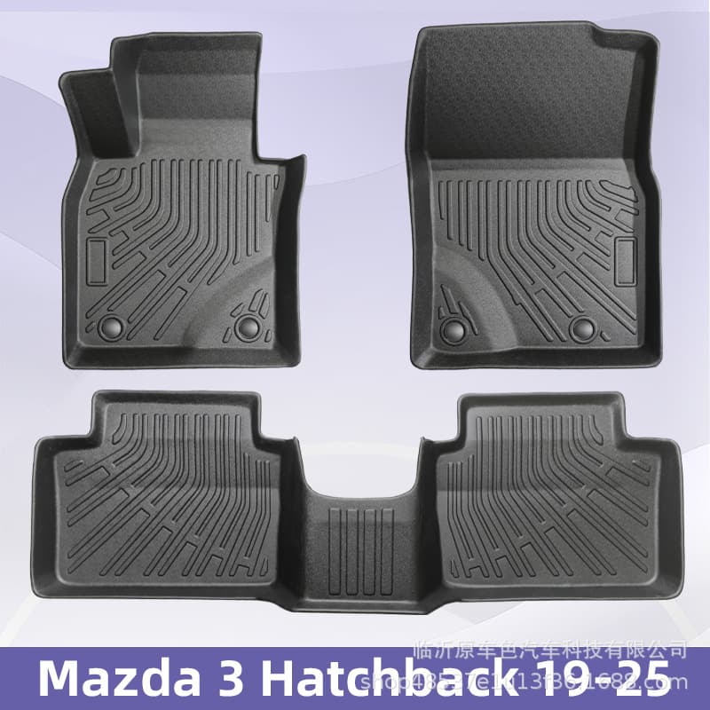Compatible with Mazda 3 Hatchback 2019-2015 3D All-Weather TPE Car Floor Mats