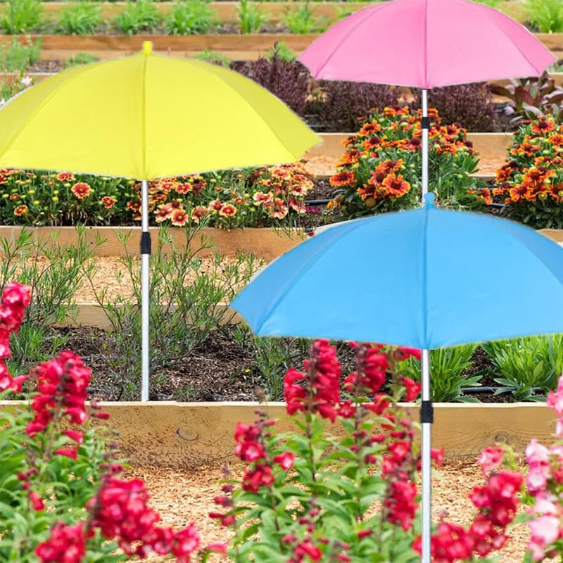 Outdoor Live Streaming Equipment Sunshade Umbrella for Plants, Flowers, Bonsai, Potted Plants, Sun and Rain Protection, Aluminum Alloy Telescopic Ground Insert Umbrella