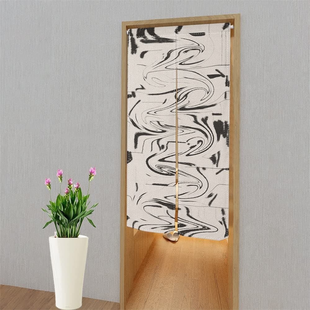 Psychedelic Abstract Fabric Door Curtain Bedroom Partition Hanging Curtain Kitchen Half Curtain Feng Shui Curtain Decorative Wind Blocking Curtain Wholesale