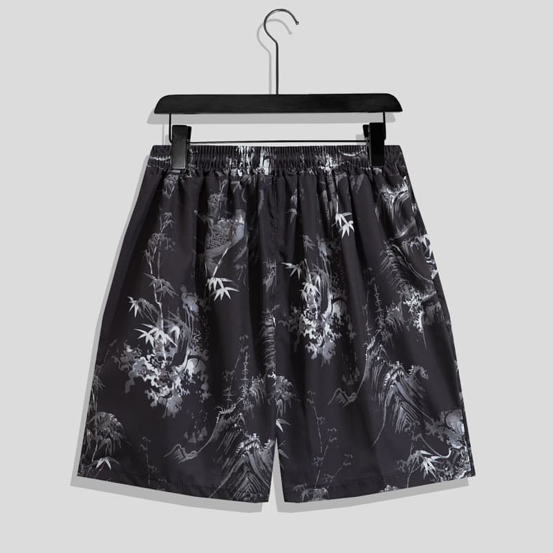 Men's Summer Beach Shorts Casual Loose Fit Quick-Dry Ice Silk 5-Inch Shorts for Sports