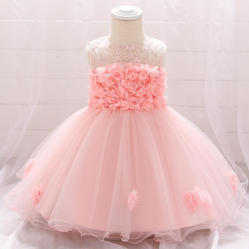 Baby Girl Christening Dress Floral Princess Skirt Birthday Photography Outfit Cotton Blend Spring Autumn Winter Seasonal Clothing