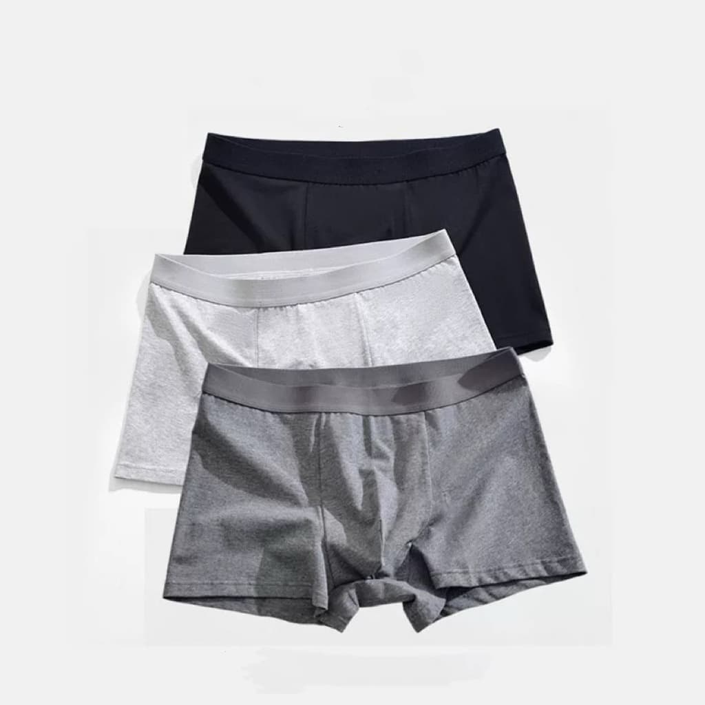 Men's Premium Boxer Briefs Antibacterial Breathable Mid-Rise Solid Color Versatile Comfortable Skin-Friendly Men's Pure Cotton Underwear