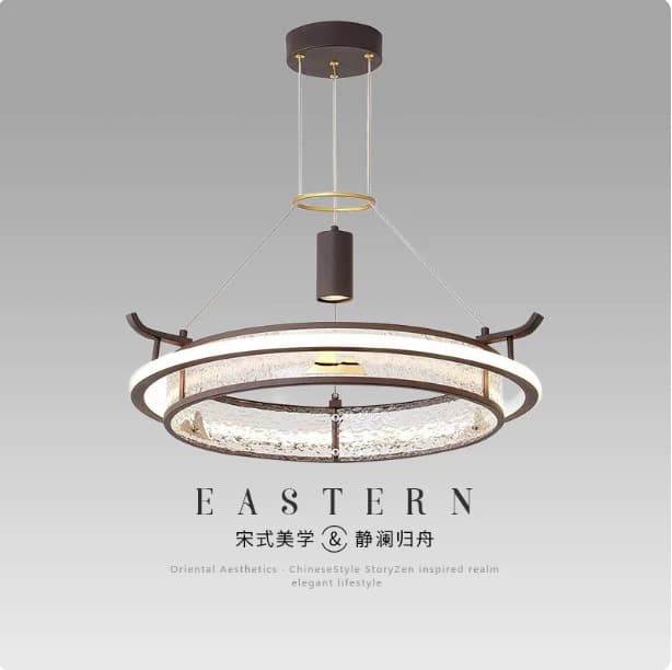 New Chinese Living Room Pendant Light, Modern Round Dining Room Restaurant Private Room Chandelier, Hotel Club Zen Tea Room Pendant Light