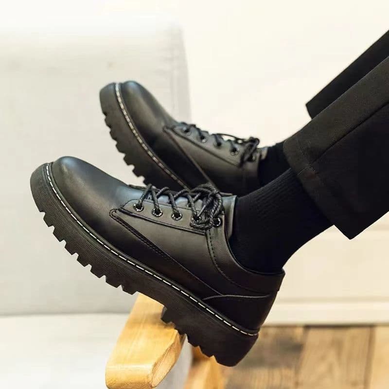 Chef Shoes Men Slip-resistant Waterproof Kitchen Black Shoes Work Leisure Oxford Shoes Business Small Leather Shoes Men