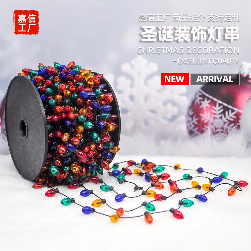 Jiaxin Christmas light bulb string plastic acrylic colored fake light bulb Christmas tree small pendant holiday decorations wholesale