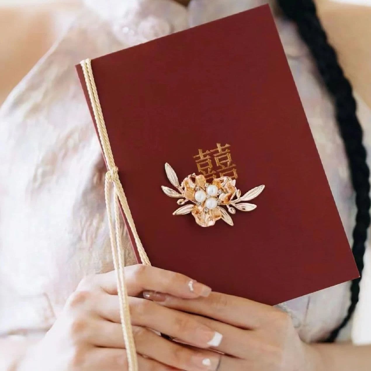 Wedding oath card simple oath speech engagement wedding declaration red officiant and witness hand card pair
