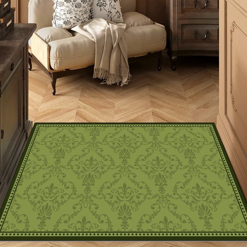 Entrance door floor mat pvc ordinary leather light luxury green carpet entrance high-end anti-slip mat 2025 new style