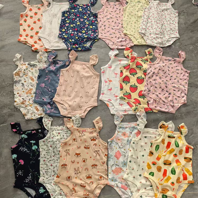 Ins New Summer Cotton Romper for Baby Girls, Summer Infant A-Class Onesie, Newborn Bodysuit Carter's