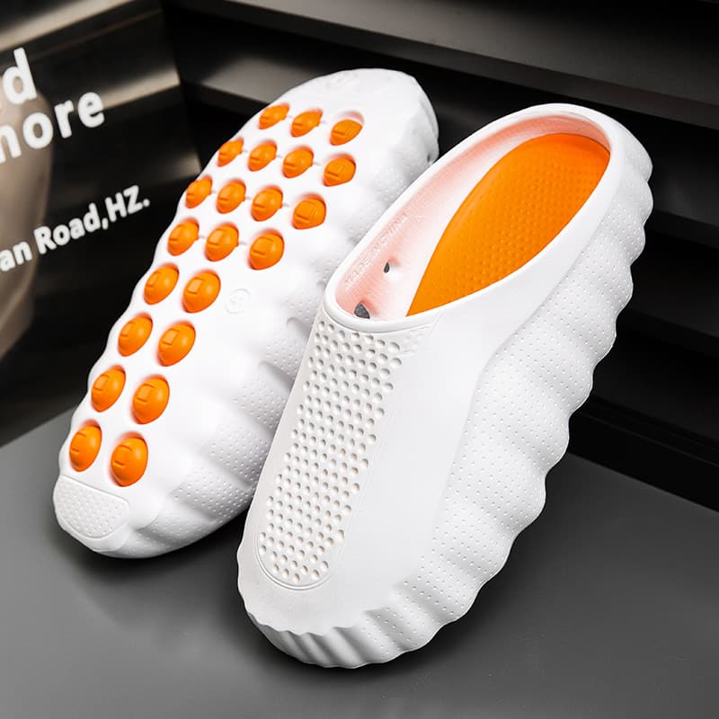 New Summer Fashion Mule Slippers for Men, Thick Sole, Waterproof, Non-Slip, Breathable, Soft Sole Casual Sandals