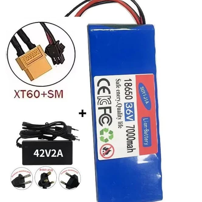 18650 Lithium Battery 36V10S1P 36V7Ah Electric Vehicle Power Lithium Battery Power-Assisted Vehicle Lithium Battery