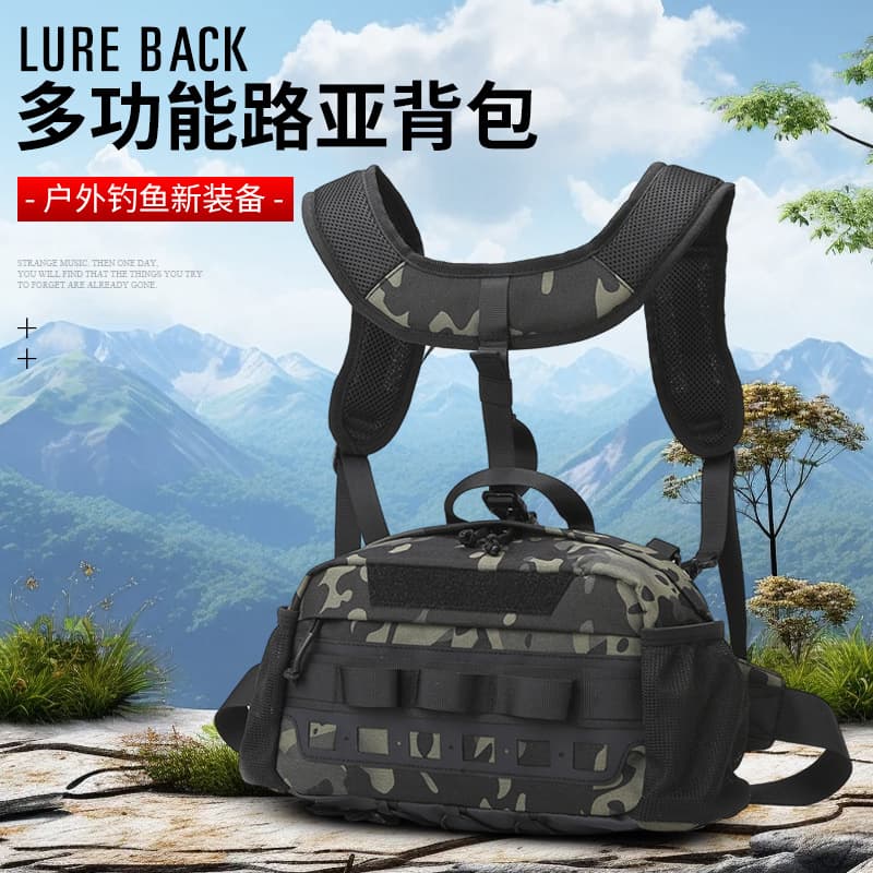 Luya Bag, Multi-Functional Fishing Bag, Outdoor Hiking and Mountaineering Bag, Men's Large-Capacity Lightweight Sports Waist Bag, Tactical Bag
