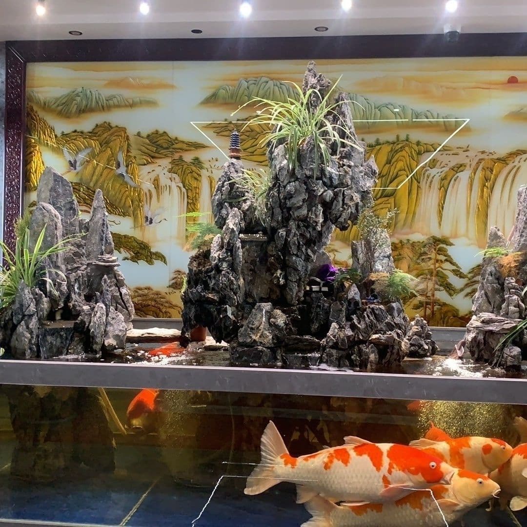 Natural Stone Courtyard Real Stone Rockery Waterscape Ornament Landscaping Large Natural Fish Pond Waterfall Flowing Water Fountain Balcony Decoration