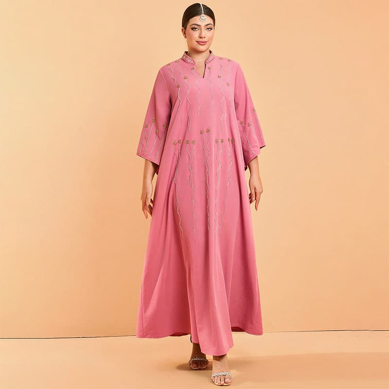 Wholesale 2026 New Plus Size Long Dress Home Women's Hand-Shaken Rhinestone Long Dress Evening Gown Dress Woman