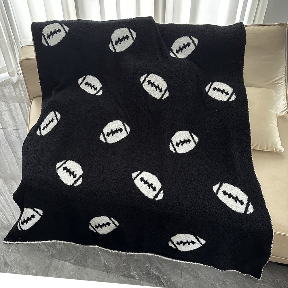 Category A Football Baseball Half Velvet Blanket Knitted Jacquard Blanket Feather Gauze Cover Blanket Flannel Cloud Velvet Blanket